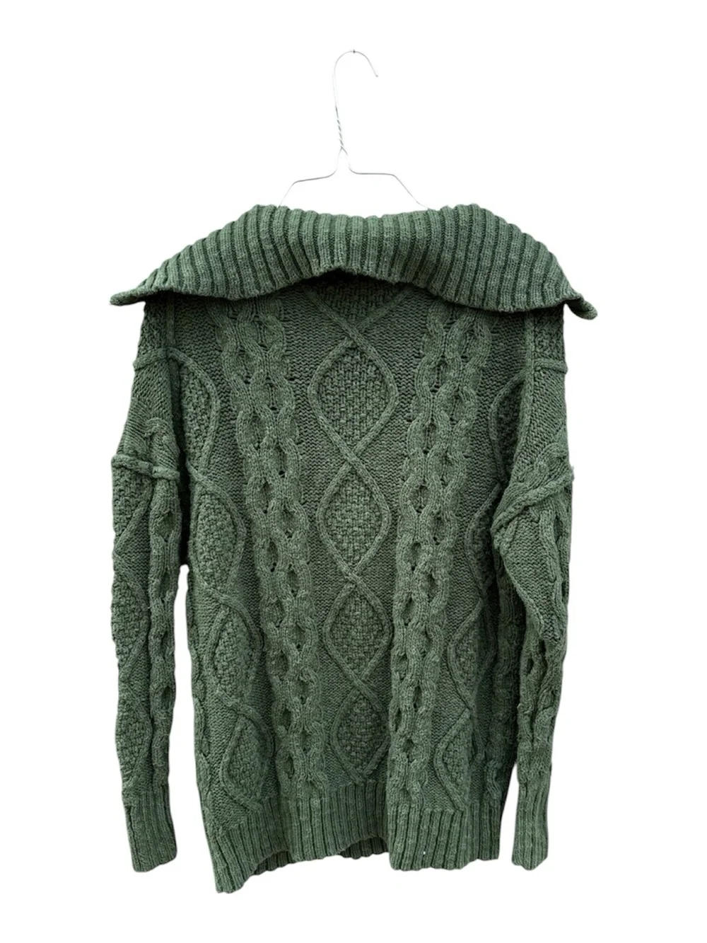 FREE PEOPLE Driftwood Cable Knit Polo Sweater